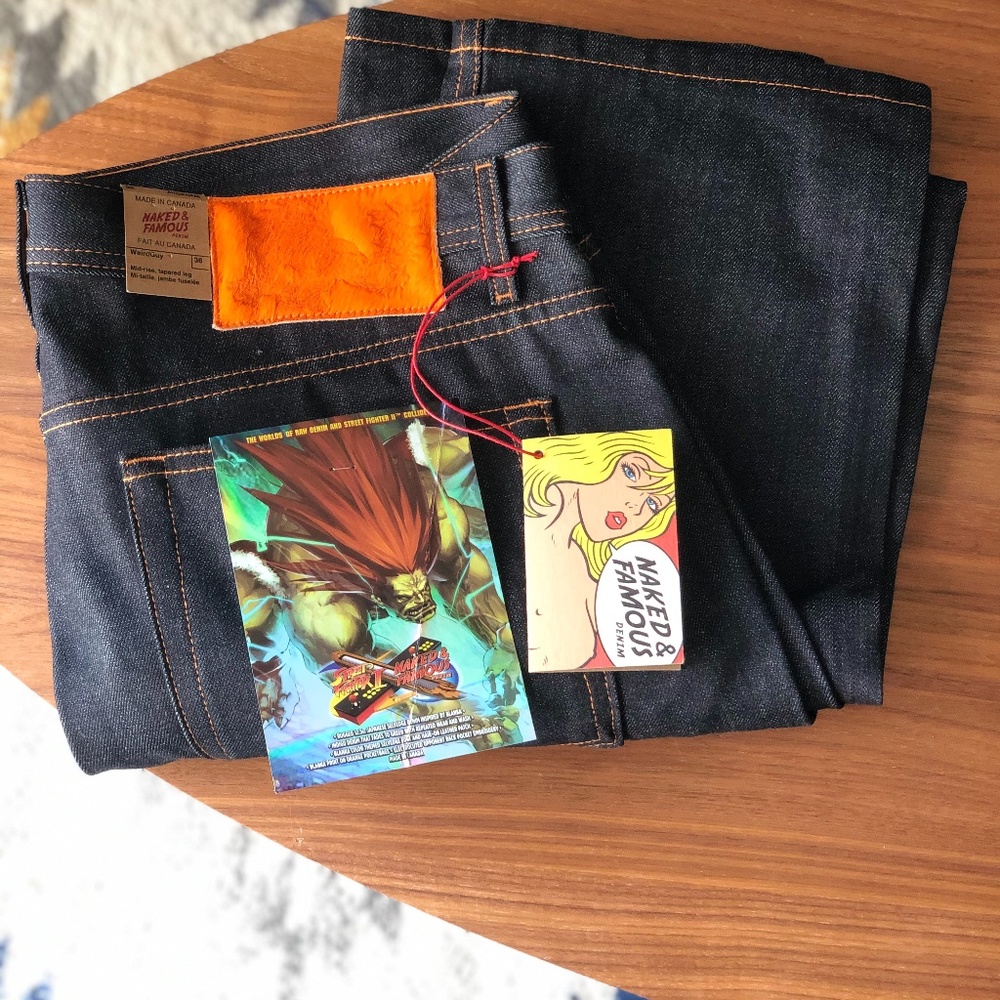 NAKED AND FAMOUS SELVEDGE DENIM BLANKA ELECTRIC